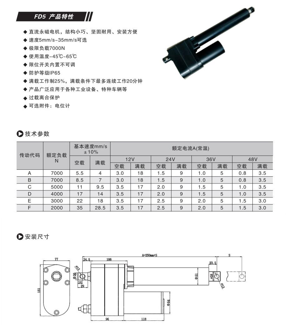 FD5電動(dòng)推桿